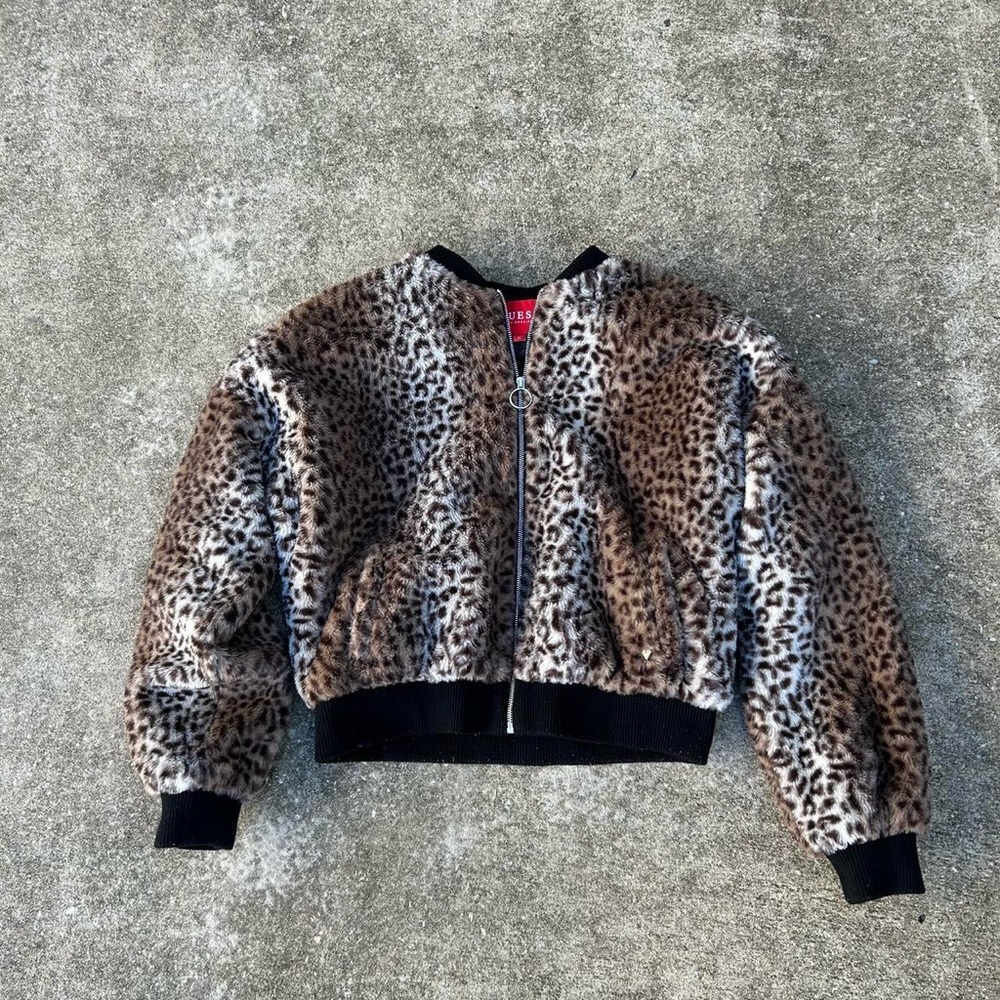 Guess leopard bomber